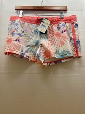 Salt Life Coral Tie-Dye Junior/Women's Athletic Unlined Swim Shorts